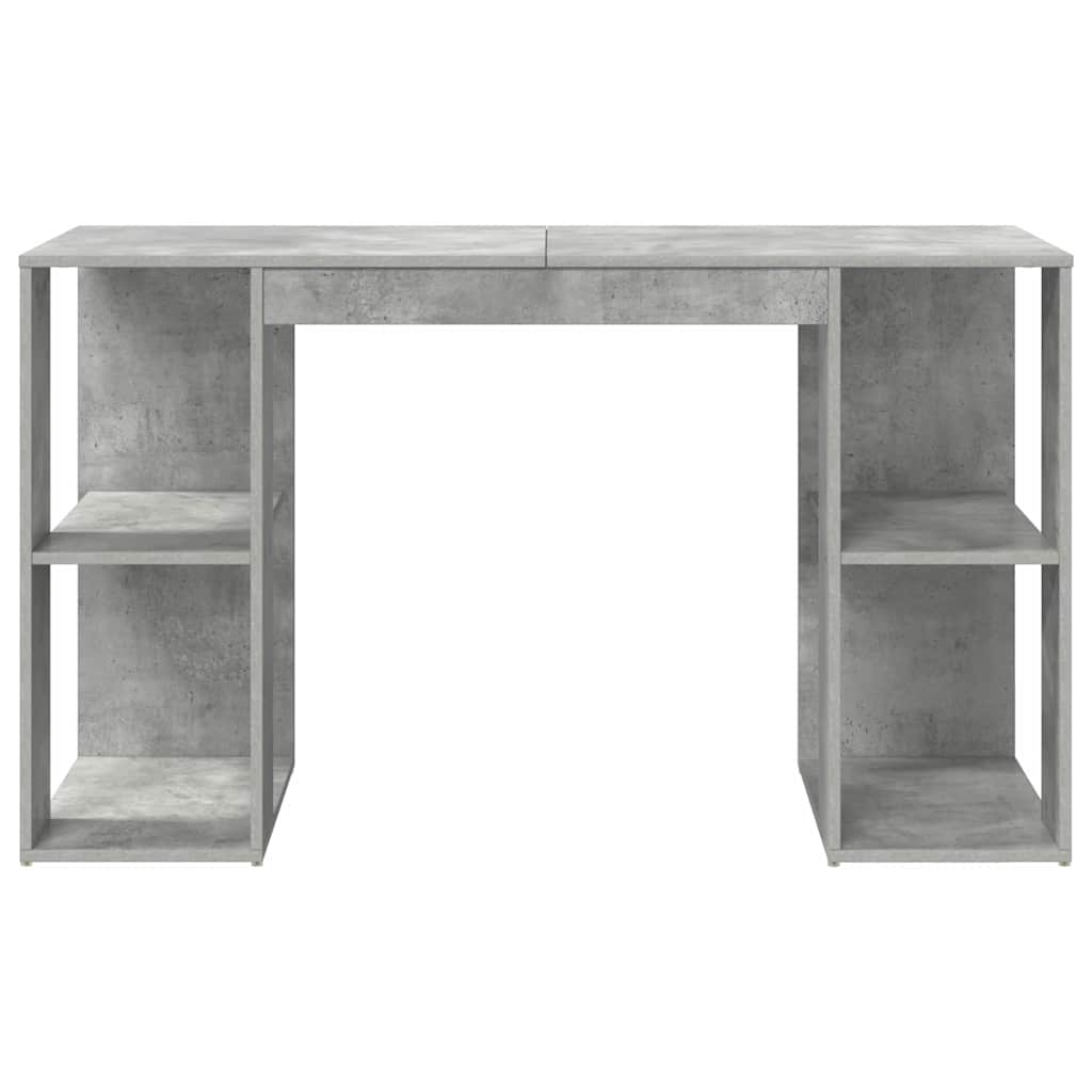 Bureau met plank Beton Grijs 130 x 50.5 x 75 cm Bewerkt hout is nu te koop bij PeponiXL, paradijselijk wonen!