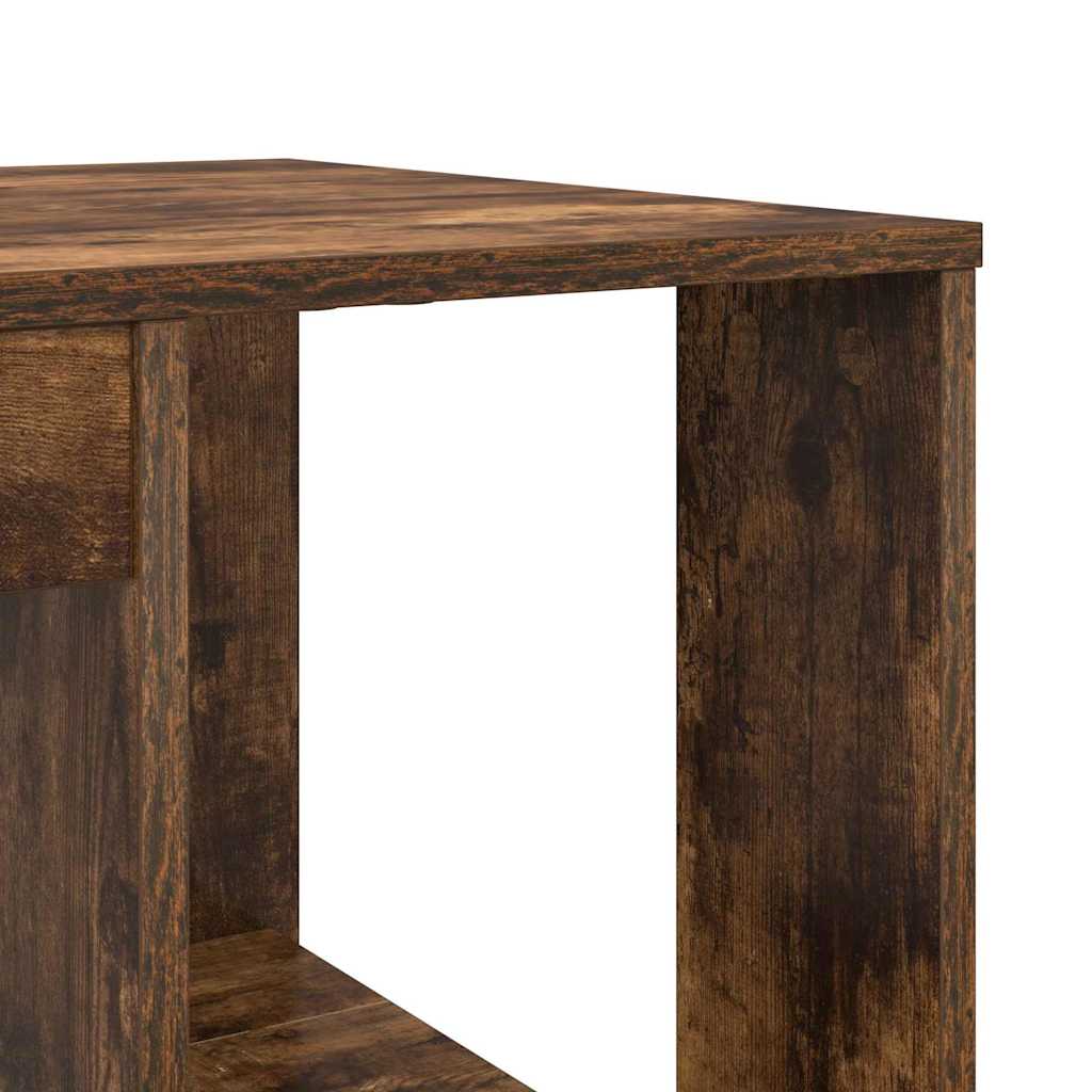 Bureau met plank Gerookt eiken 130 x 50.5 x 75 cm Bewerkt hout is nu te koop bij PeponiXL, paradijselijk wonen!