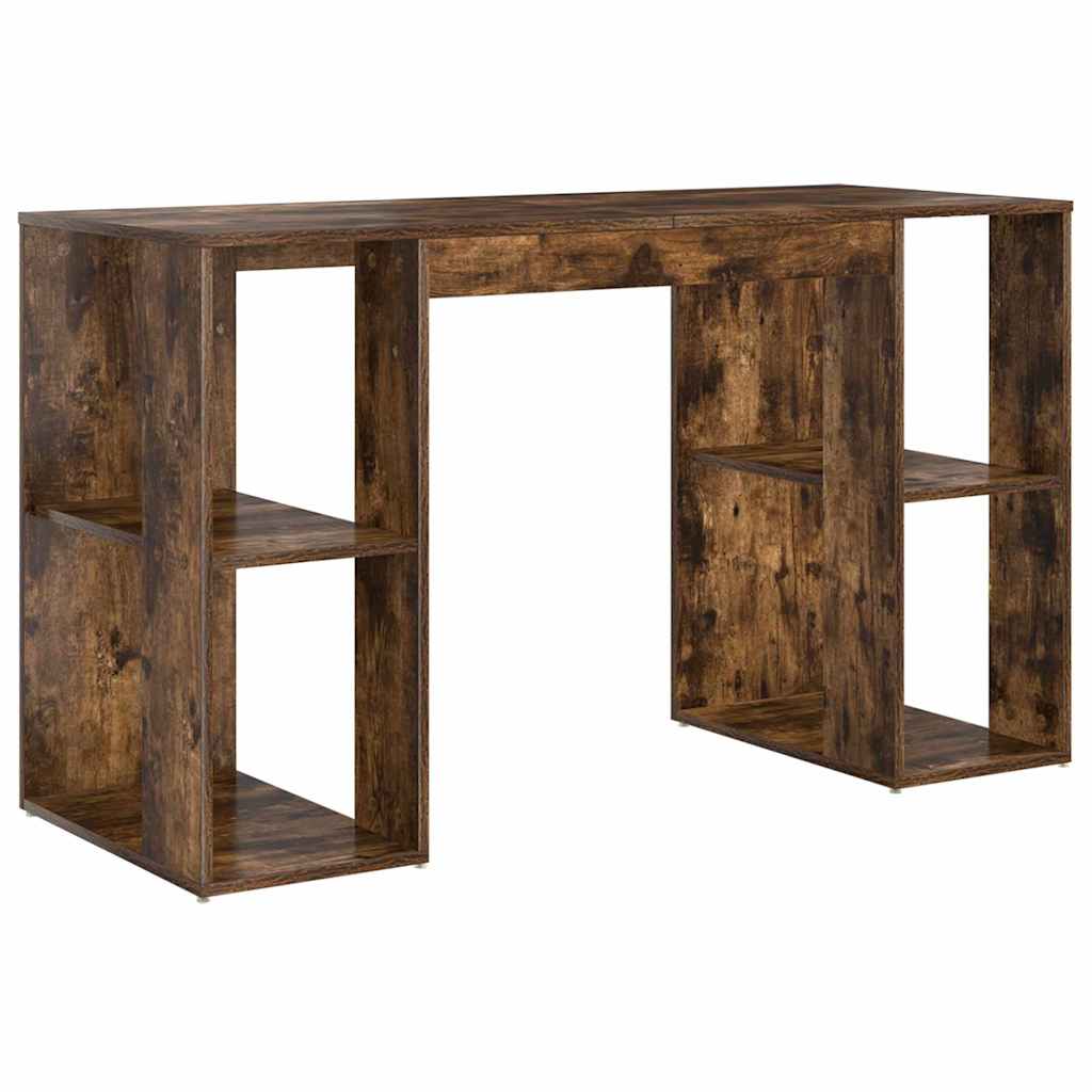 Bureau met plank Gerookt eiken 130 x 50.5 x 75 cm Bewerkt hout is nu te koop bij PeponiXL, paradijselijk wonen!