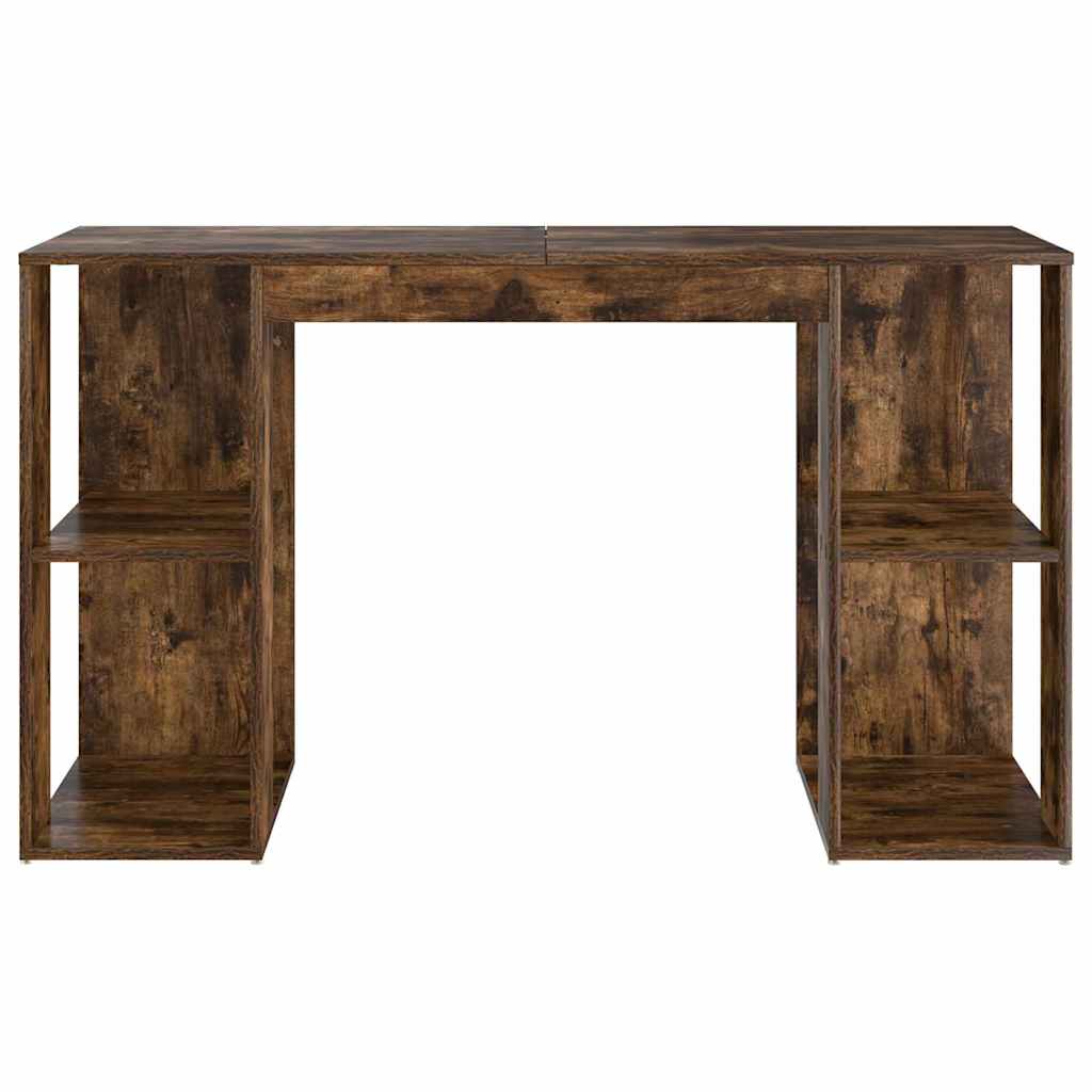Bureau met plank Gerookt eiken 130 x 50.5 x 75 cm Bewerkt hout is nu te koop bij PeponiXL, paradijselijk wonen!