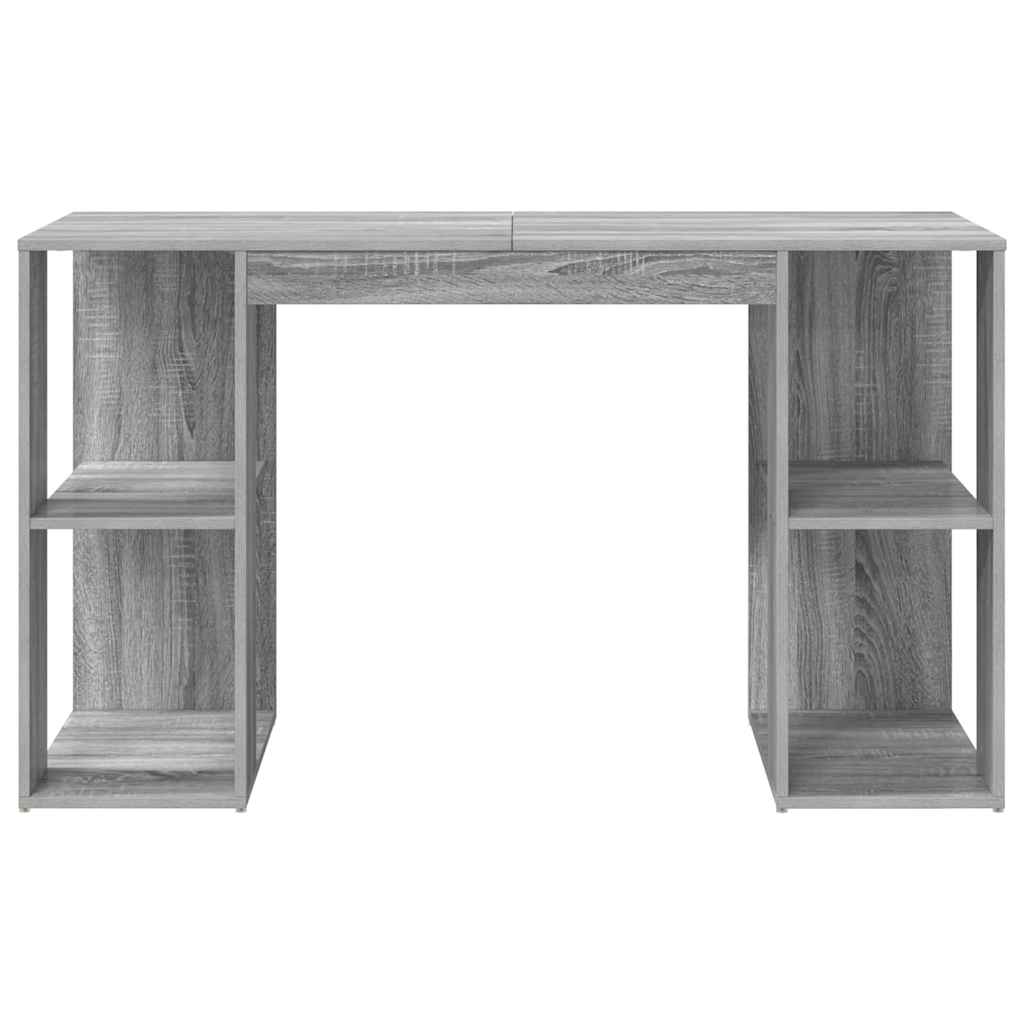 Bureau met plank Grijs Sonoma 130 x 50.5 x 75 cm Bewerkt hout is nu te koop bij PeponiXL, paradijselijk wonen!