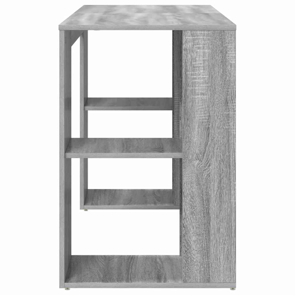 Bureau met plank Grijs Sonoma 130 x 50.5 x 75 cm Bewerkt hout is nu te koop bij PeponiXL, paradijselijk wonen!