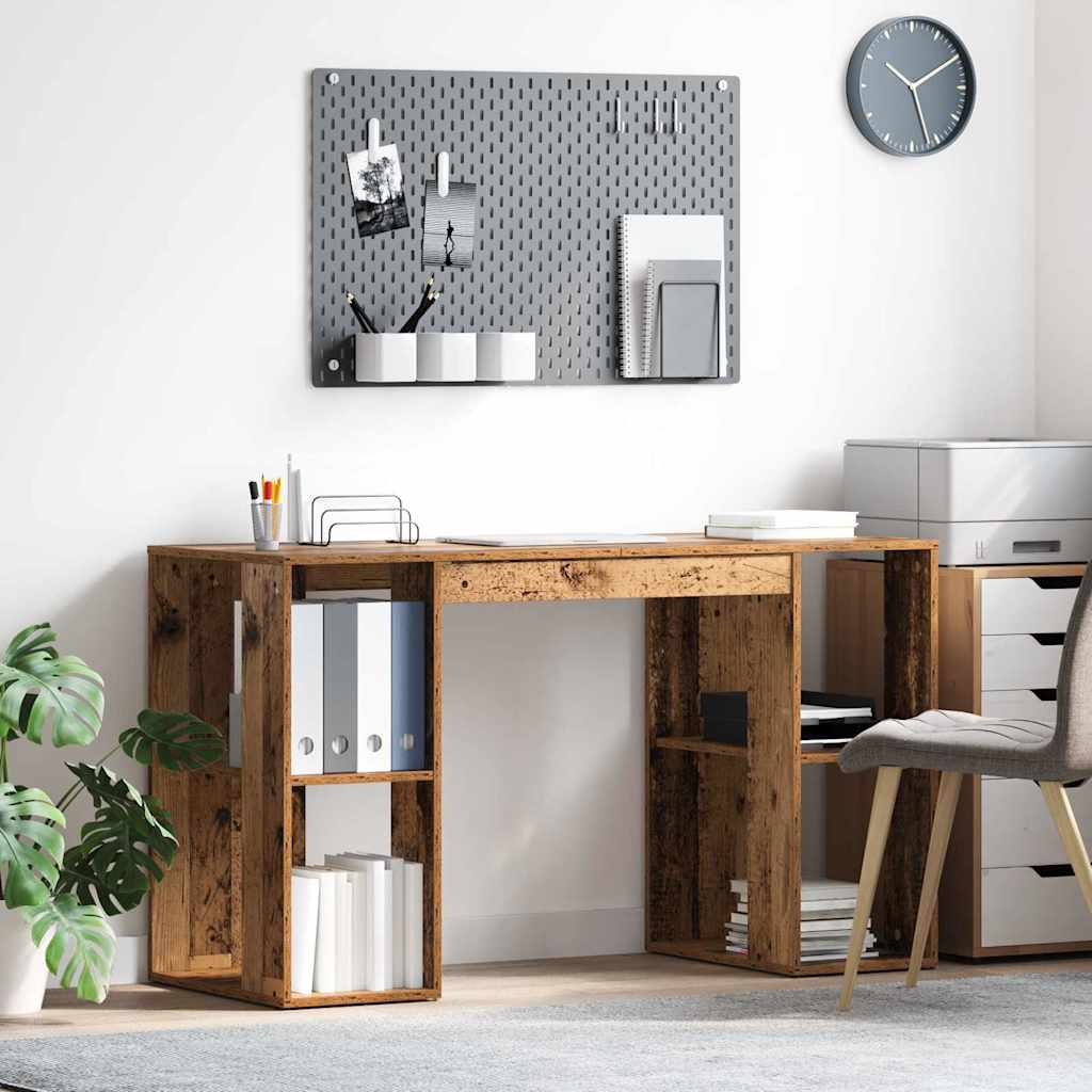 Bureau met plank Oud Hout 130 x 50.5 x 75 cm Bewerkt hout is nu te koop bij PeponiXL, paradijselijk wonen!