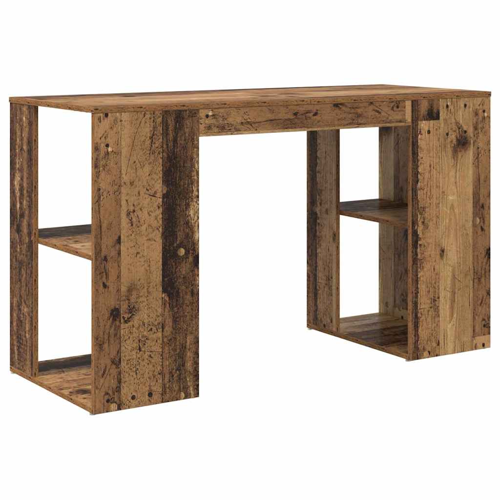 Bureau met plank Oud Hout 130 x 50.5 x 75 cm Bewerkt hout is nu te koop bij PeponiXL, paradijselijk wonen!