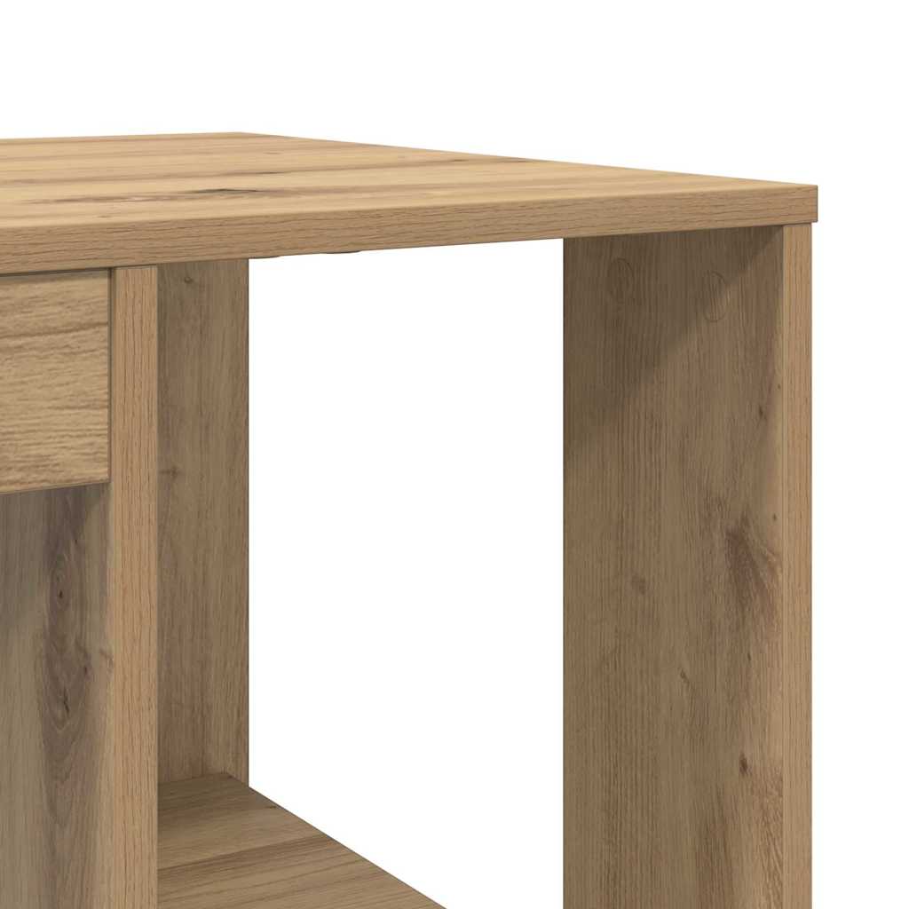 Bureau met plank Artisan Eiken 130 x 50.5 x 75 cm Bewerkt hout is nu te koop bij PeponiXL, paradijselijk wonen!