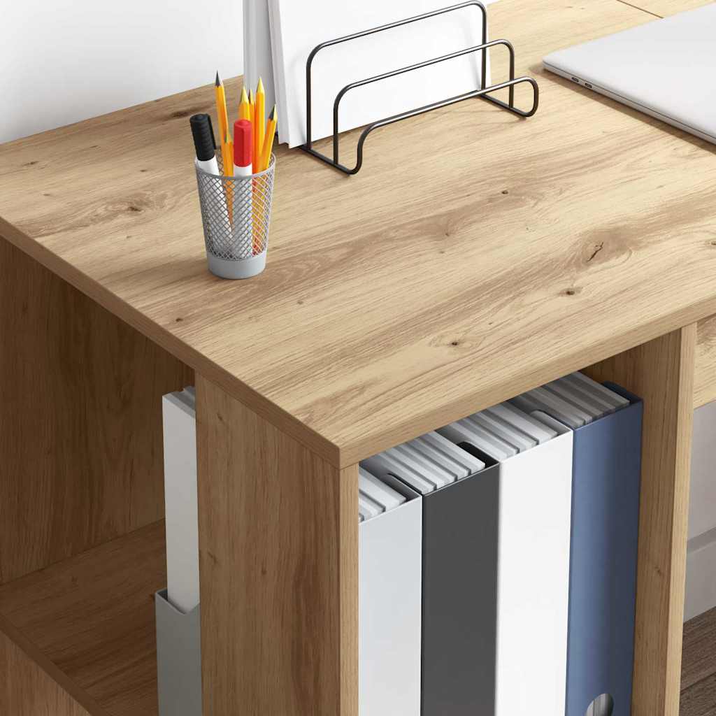 Bureau met plank Artisan Eiken 130 x 50.5 x 75 cm Bewerkt hout is nu te koop bij PeponiXL, paradijselijk wonen!