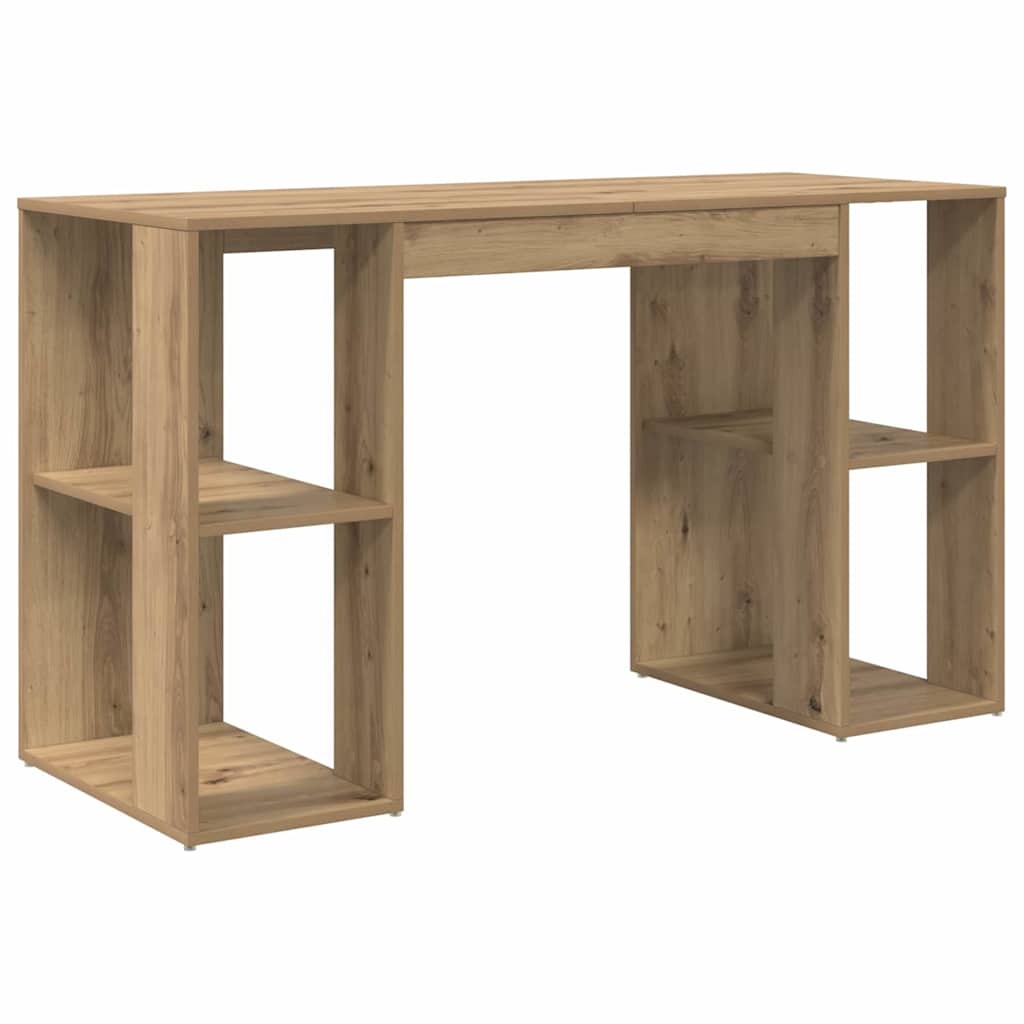 Bureau met plank Artisan Eiken 130 x 50.5 x 75 cm Bewerkt hout is nu te koop bij PeponiXL, paradijselijk wonen!