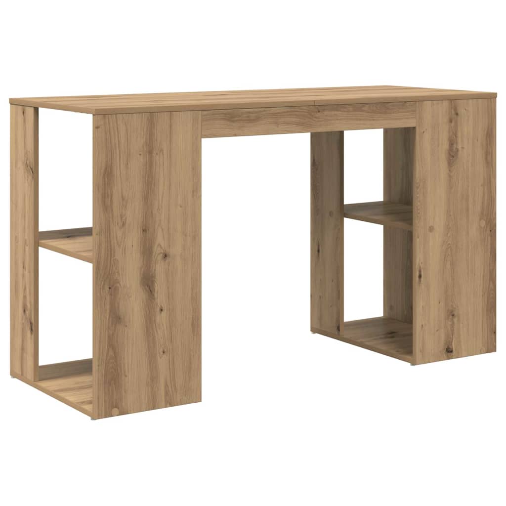 Bureau met plank Artisan Eiken 130 x 50.5 x 75 cm Bewerkt hout is nu te koop bij PeponiXL, paradijselijk wonen!