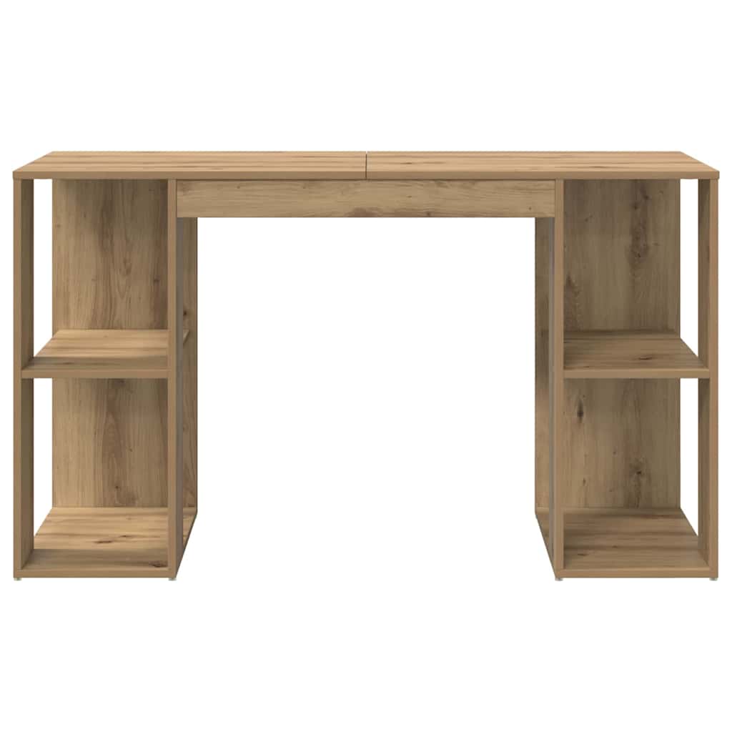 Bureau met plank Artisan Eiken 130 x 50.5 x 75 cm Bewerkt hout is nu te koop bij PeponiXL, paradijselijk wonen!
