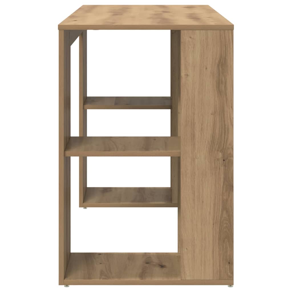 Bureau met plank Artisan Eiken 130 x 50.5 x 75 cm Bewerkt hout is nu te koop bij PeponiXL, paradijselijk wonen!