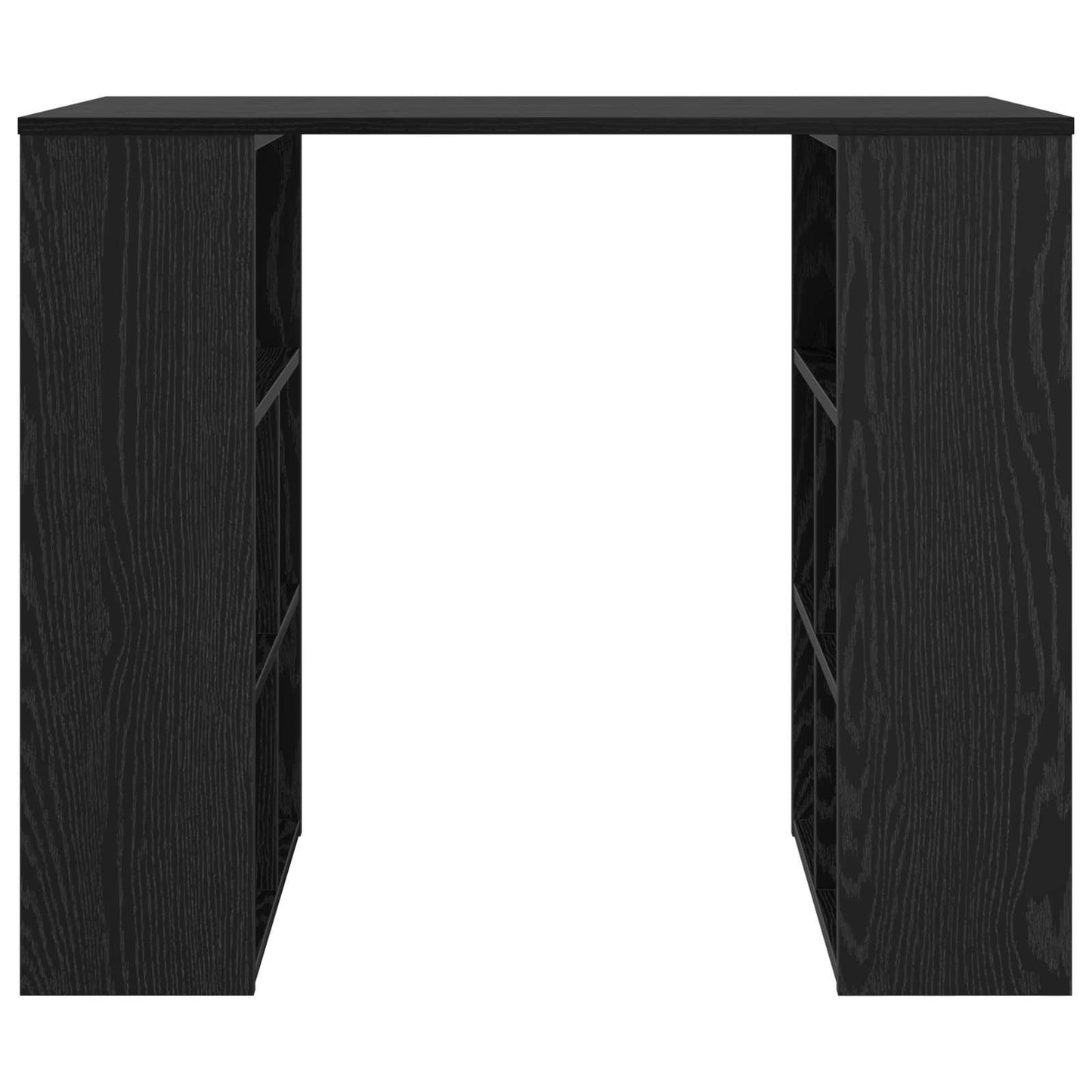 Bureau met plank Zwart Eiken 90 x 50 x 75 cm Bewerkt hout is nu te koop bij PeponiXL, paradijselijk wonen!