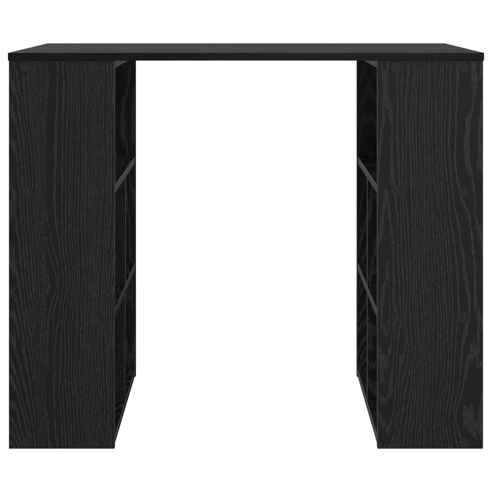 Bureau met plank Zwart Eiken 90 x 50 x 75 cm Bewerkt hout is nu te koop bij PeponiXL, paradijselijk wonen!