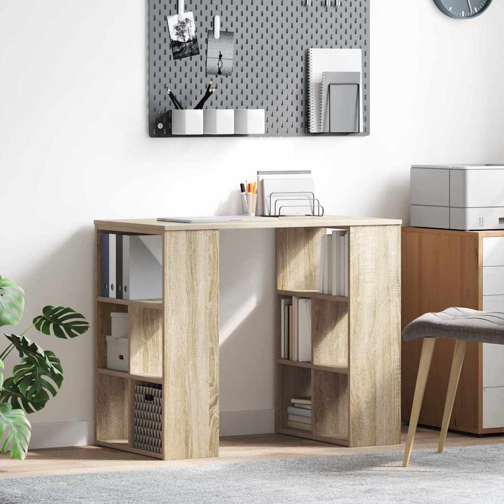 Bureau met plank Sonoma Eiken 90 x 50 x 75 cm Bewerkt hout is nu te koop bij PeponiXL, paradijselijk wonen!