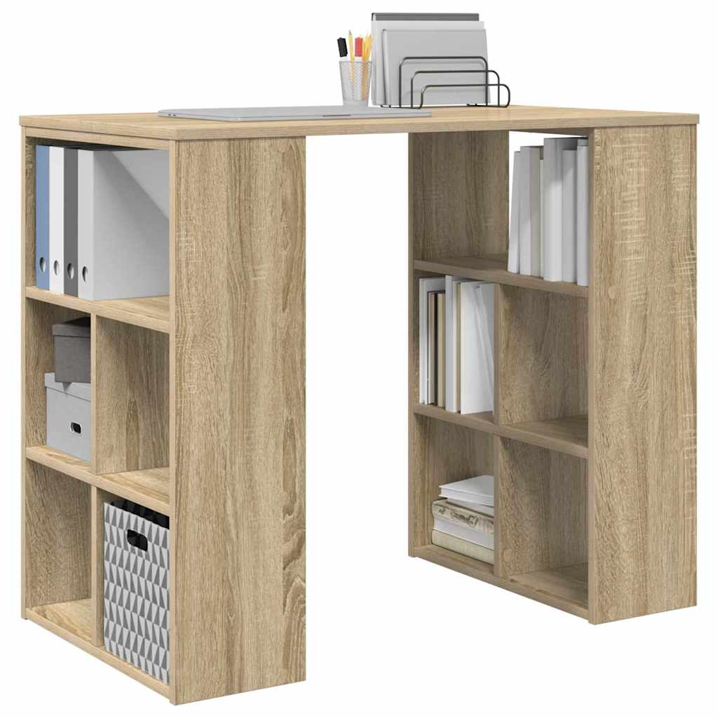Bureau met plank Sonoma Eiken 90 x 50 x 75 cm Bewerkt hout is nu te koop bij PeponiXL, paradijselijk wonen!
