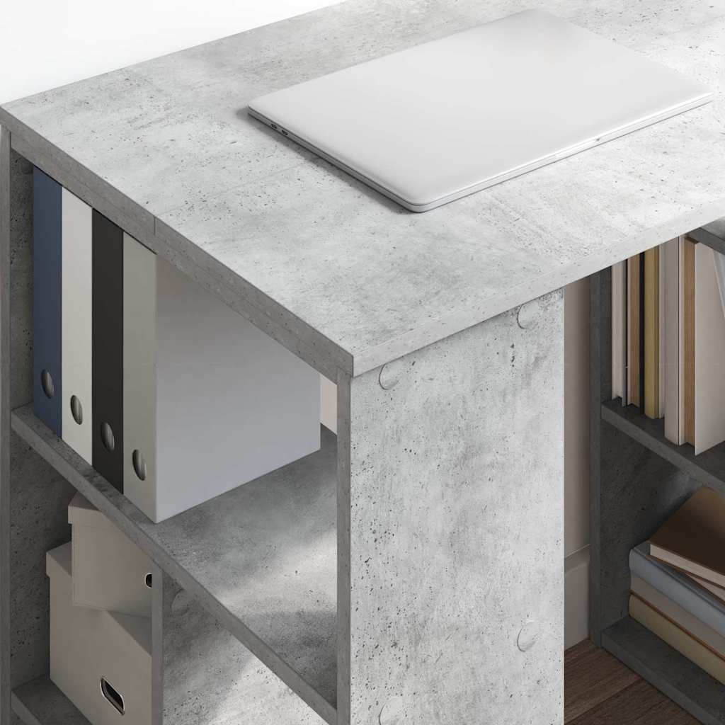 Bureau met plank Beton Grijs 90 x 50 x 75 cm Bewerkt hout is nu te koop bij PeponiXL, paradijselijk wonen!