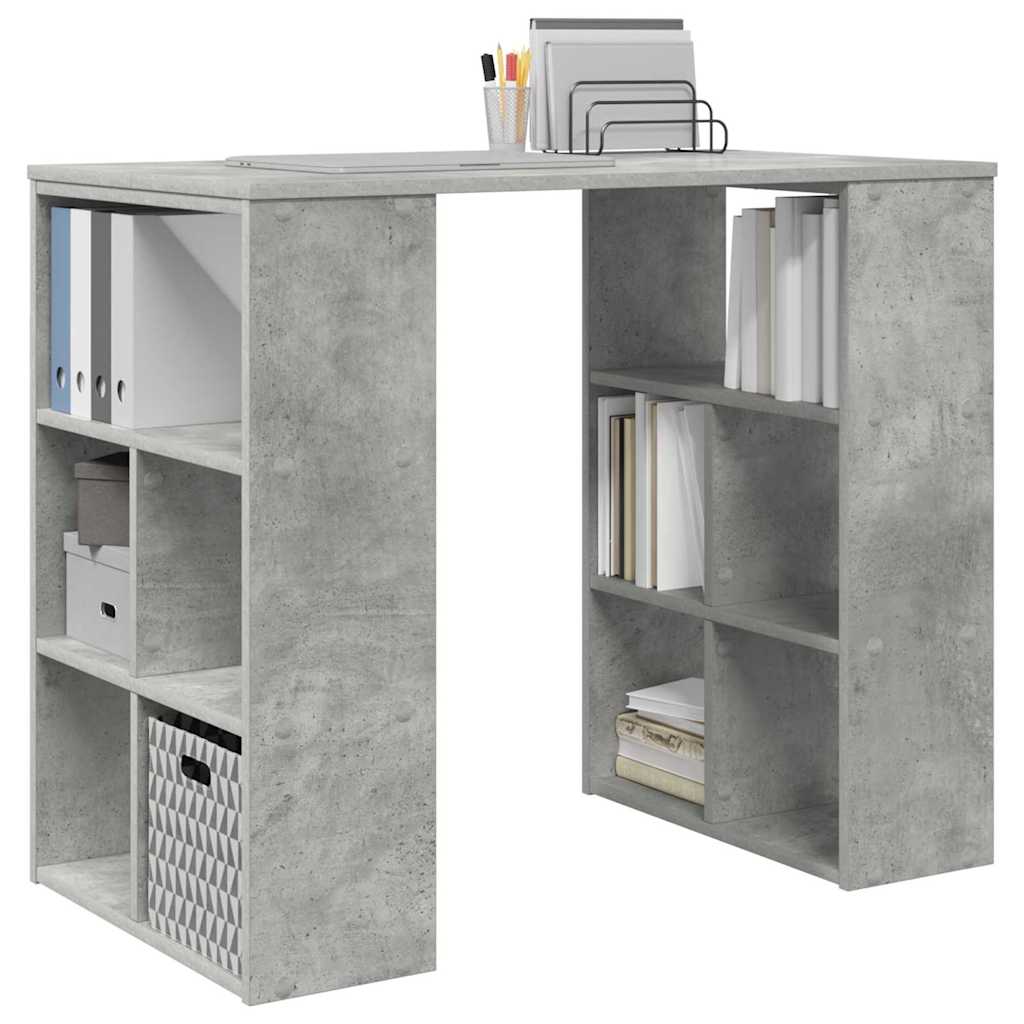 Bureau met plank Beton Grijs 90 x 50 x 75 cm Bewerkt hout is nu te koop bij PeponiXL, paradijselijk wonen!