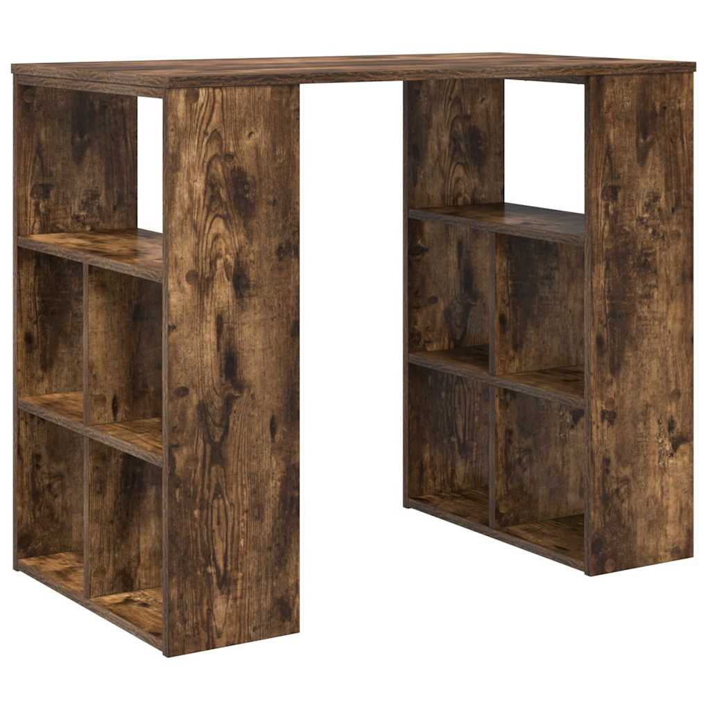 Bureau met plank Gerookt eiken 90 x 50 x 75 cm Bewerkt hout is nu te koop bij PeponiXL, paradijselijk wonen!