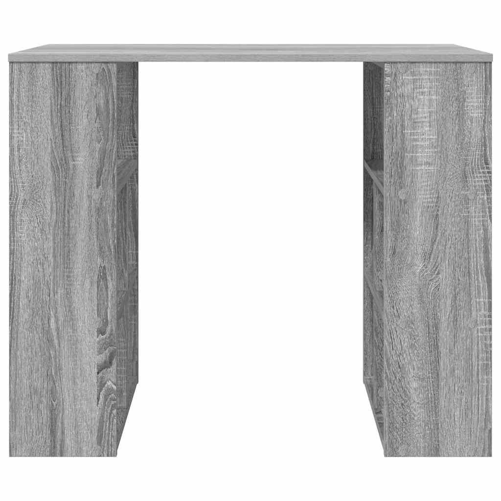 Bureau met plank Grijs Sonoma 90 x 50 x 75 cm Bewerkt hout is nu te koop bij PeponiXL, paradijselijk wonen!