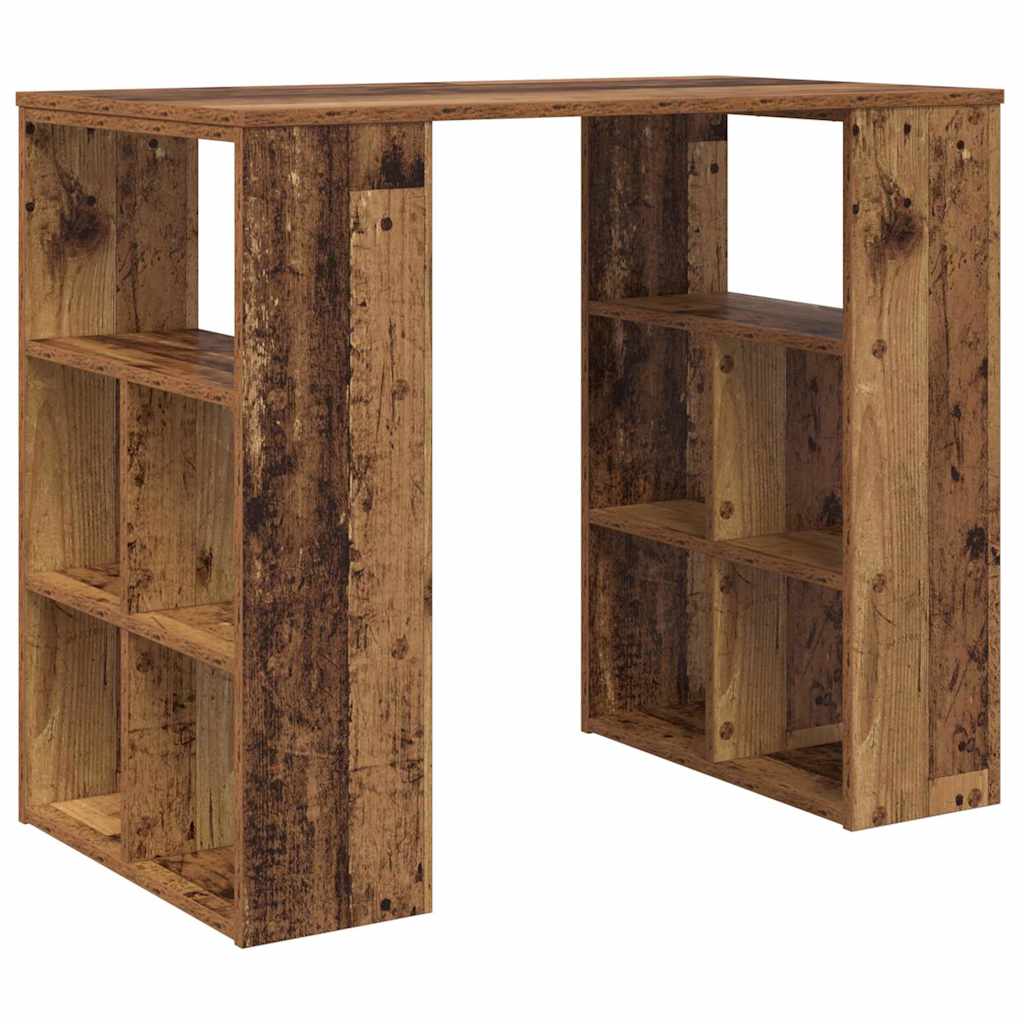 Bureau met plank Oud Hout 90 x 50 x 75 cm Bewerkt hout is nu te koop bij PeponiXL, paradijselijk wonen!