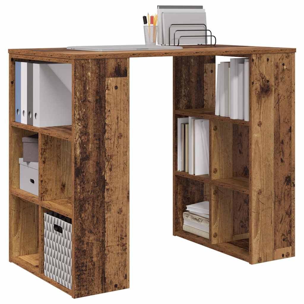 Bureau met plank Oud Hout 90 x 50 x 75 cm Bewerkt hout is nu te koop bij PeponiXL, paradijselijk wonen!