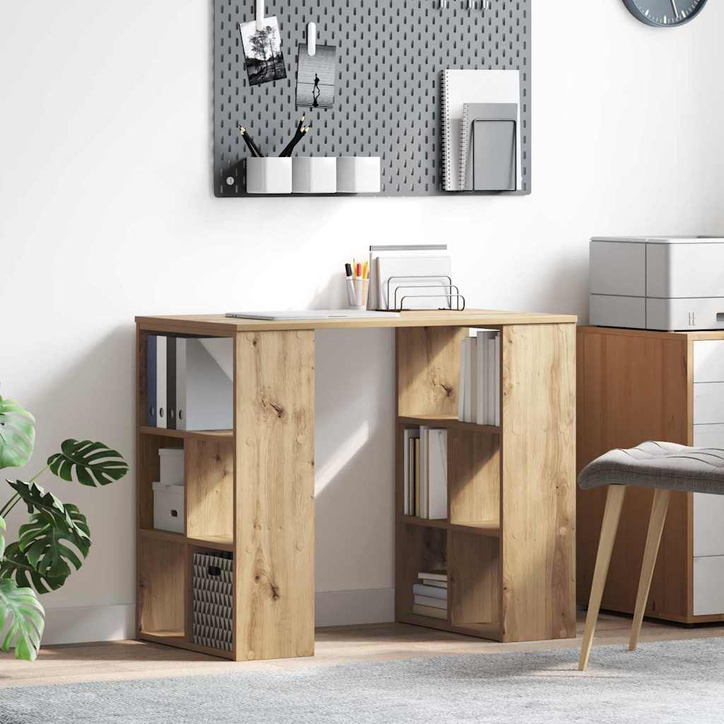 Bureau met plank Artisan Eiken 90 x 50 x 75 cm Bewerkt hout is nu te koop bij PeponiXL, paradijselijk wonen!