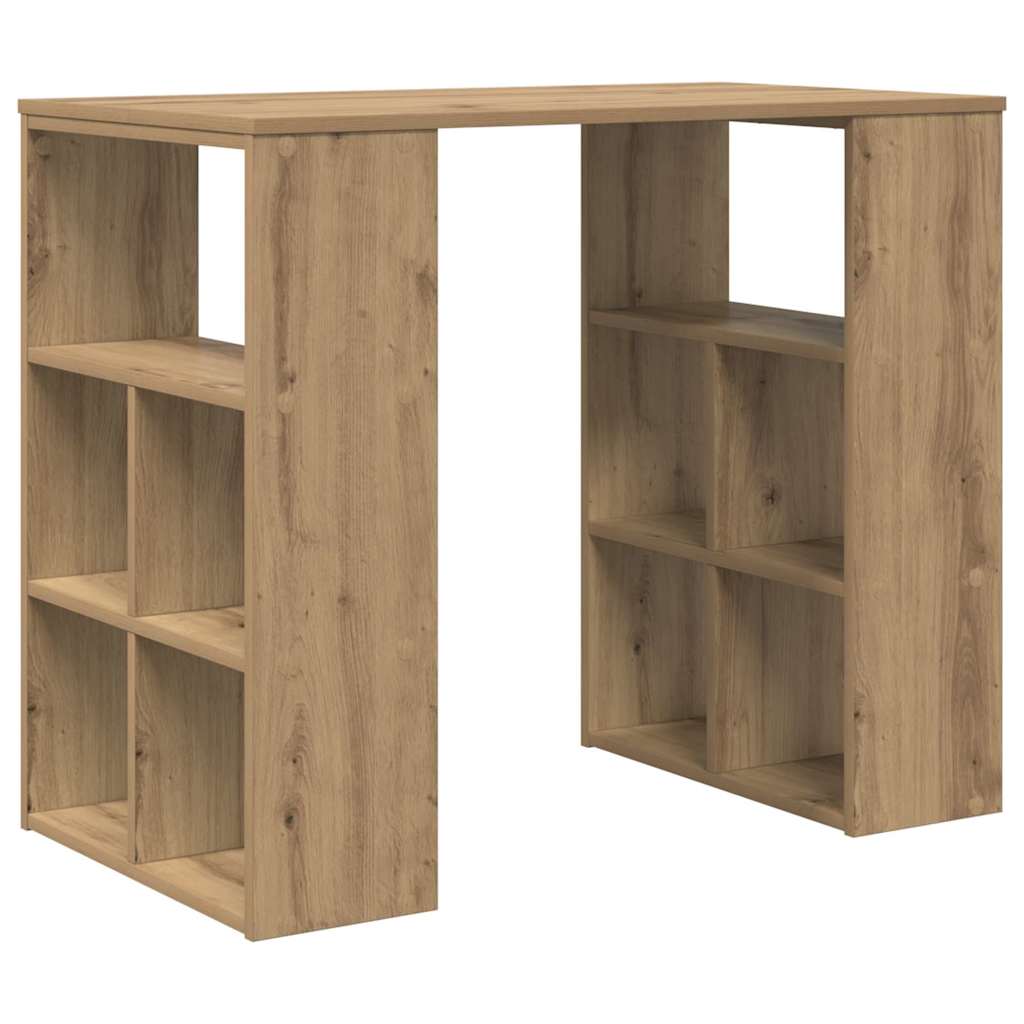 Bureau met plank Artisan Eiken 90 x 50 x 75 cm Bewerkt hout is nu te koop bij PeponiXL, paradijselijk wonen!
