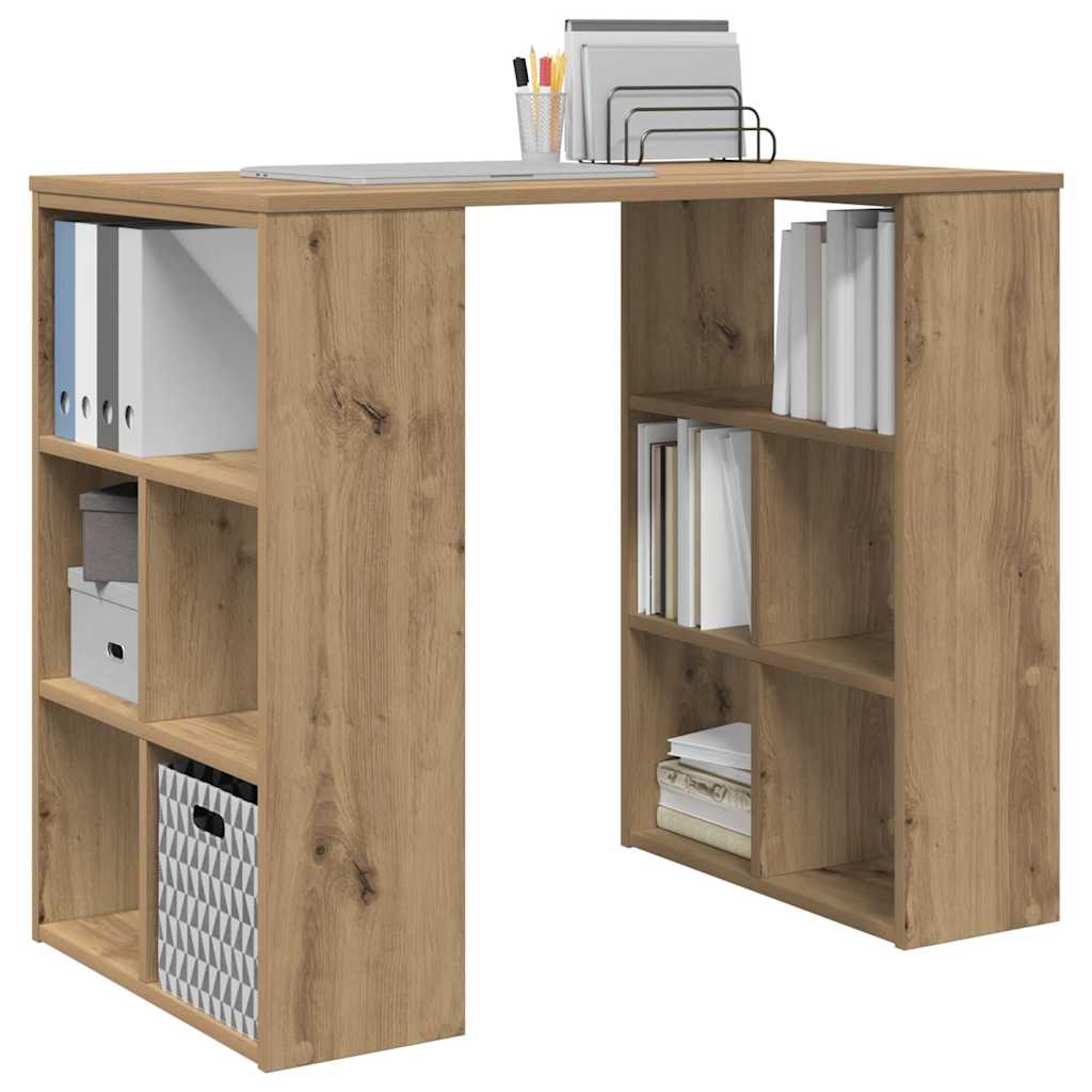 Bureau met plank Artisan Eiken 90 x 50 x 75 cm Bewerkt hout is nu te koop bij PeponiXL, paradijselijk wonen!