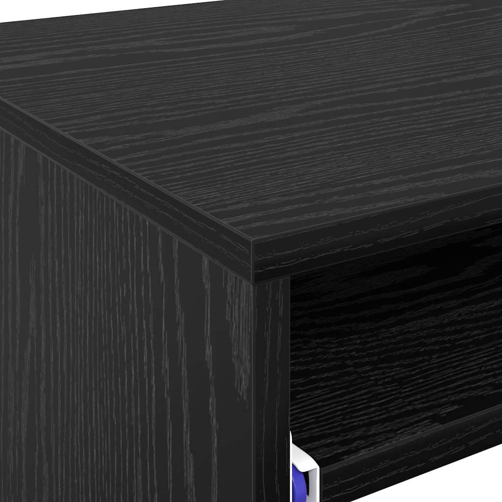 Bureau met lade Zwart Eiken 77.5 x 43 x 79 cm Bewerkt hout is nu te koop bij PeponiXL, paradijselijk wonen!