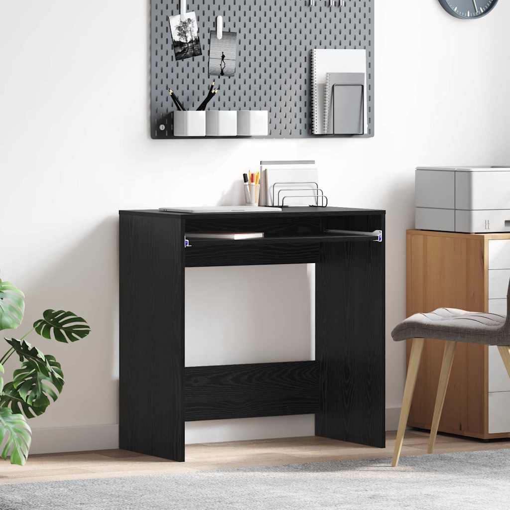 Bureau met lade Zwart Eiken 77.5 x 43 x 79 cm Bewerkt hout is nu te koop bij PeponiXL, paradijselijk wonen!