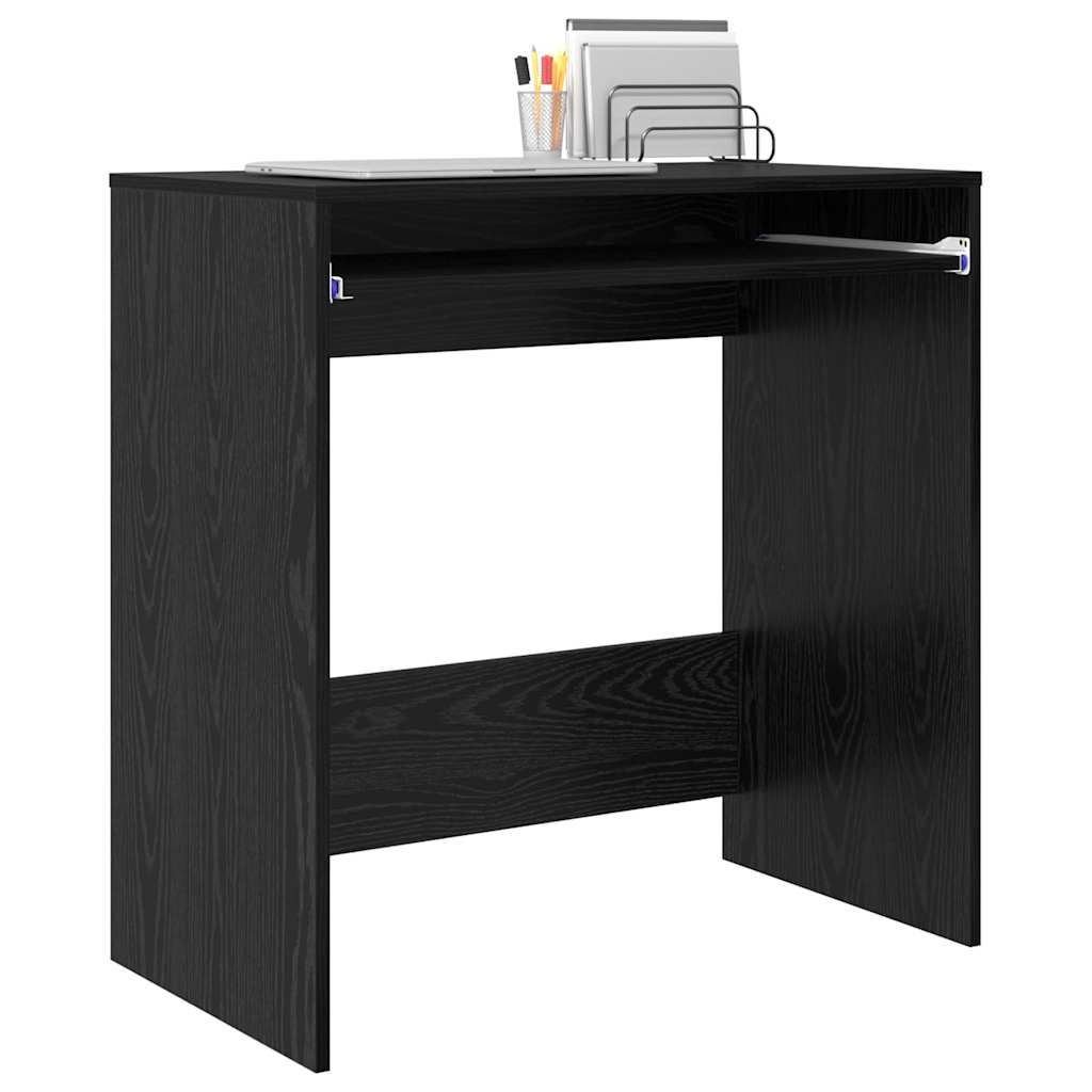 Bureau met lade Zwart Eiken 77.5 x 43 x 79 cm Bewerkt hout is nu te koop bij PeponiXL, paradijselijk wonen!