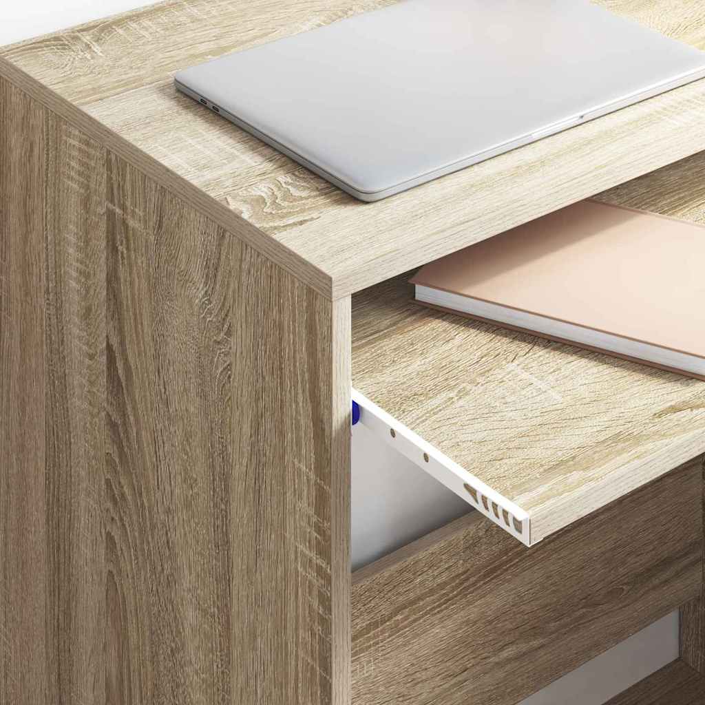 Bureau met lade Sonoma Eiken 77.5 x 43 x 79 cm Bewerkt hout is nu te koop bij PeponiXL, paradijselijk wonen!