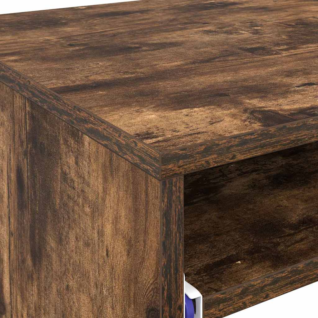 Bureau met lade Gerookt eiken 77.5 x 43 x 79 cm Bewerkt hout is nu te koop bij PeponiXL, paradijselijk wonen!