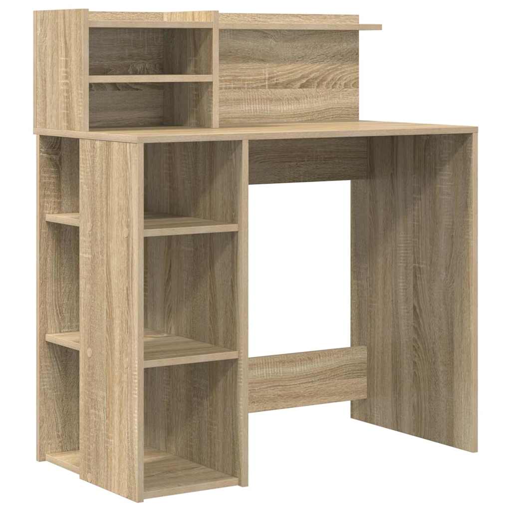 Bureau met plank Sonoma Eiken 90 x 48 x 101,5 cm Bewerkt hout is nu te koop bij PeponiXL, paradijselijk wonen!