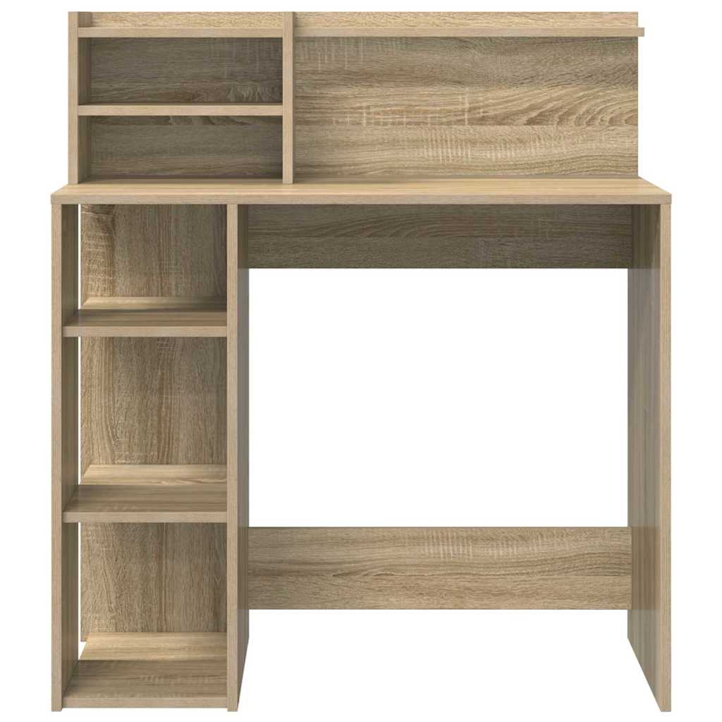 Bureau met plank Sonoma Eiken 90 x 48 x 101,5 cm Bewerkt hout is nu te koop bij PeponiXL, paradijselijk wonen!