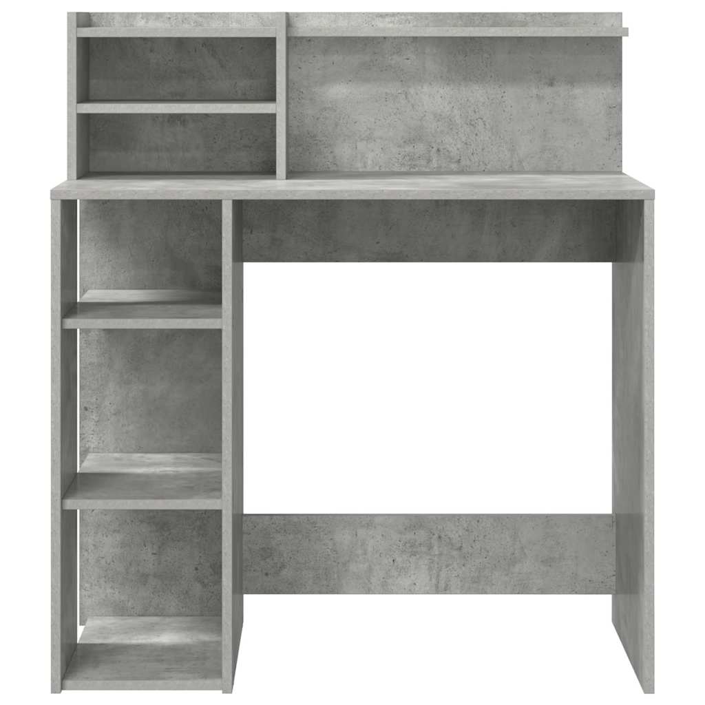 Bureau met plank Beton Grijs 90 x 48 x 101,5 cm Bewerkt hout is nu te koop bij PeponiXL, paradijselijk wonen!