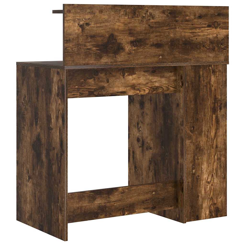 Bureau met plank Gerookt eiken 90 x 48 x 101,5 cm Bewerkt hout is nu te koop bij PeponiXL, paradijselijk wonen!