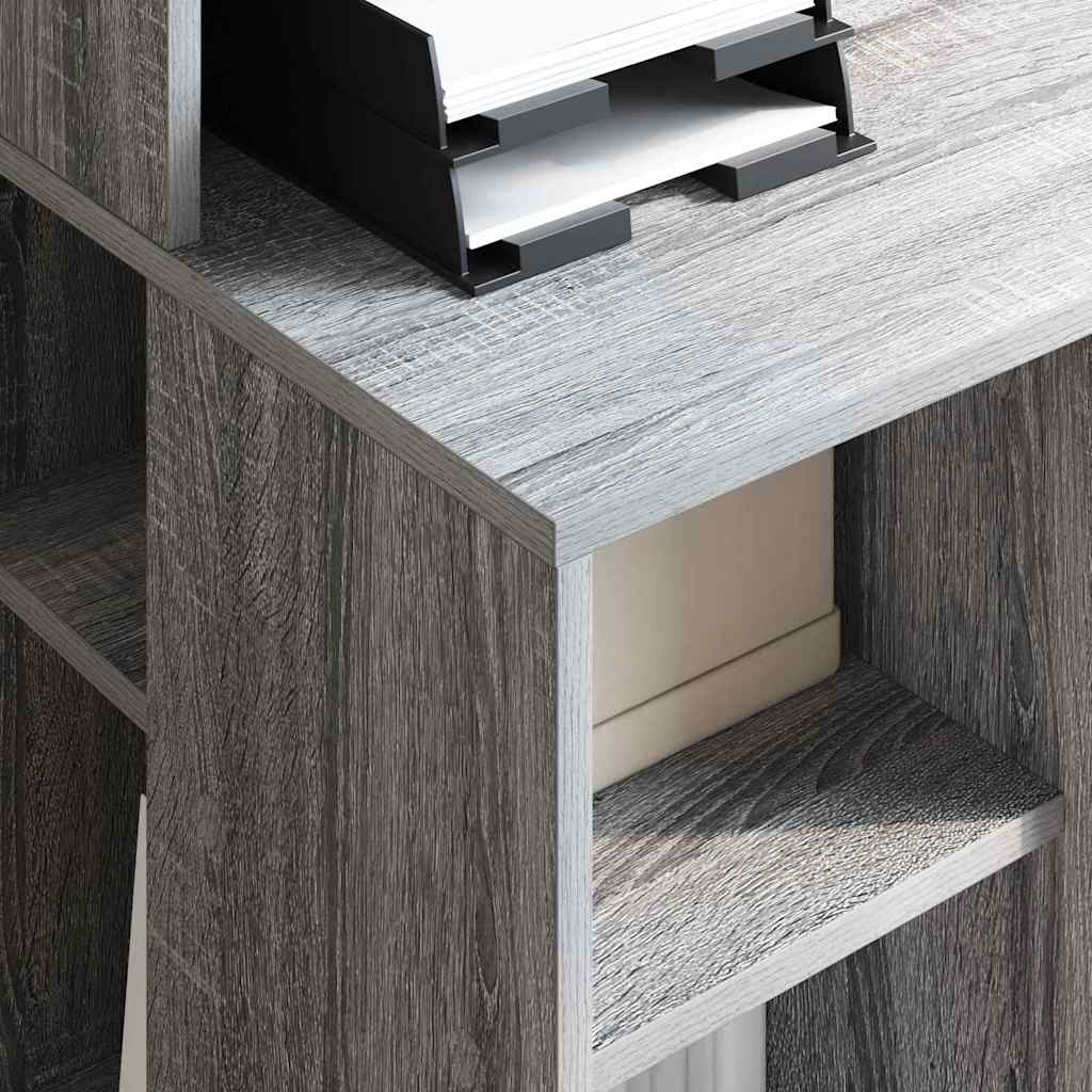 Bureau met plank Grijs Sonoma 90 x 48 x 101,5 cm Bewerkt hout is nu te koop bij PeponiXL, paradijselijk wonen!