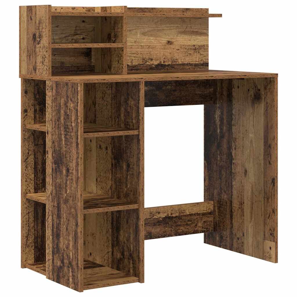 Bureau met plank Oud Hout 90 x 48 x 101,5 cm Bewerkt hout is nu te koop bij PeponiXL, paradijselijk wonen!