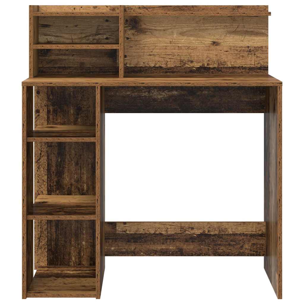 Bureau met plank Oud Hout 90 x 48 x 101,5 cm Bewerkt hout is nu te koop bij PeponiXL, paradijselijk wonen!