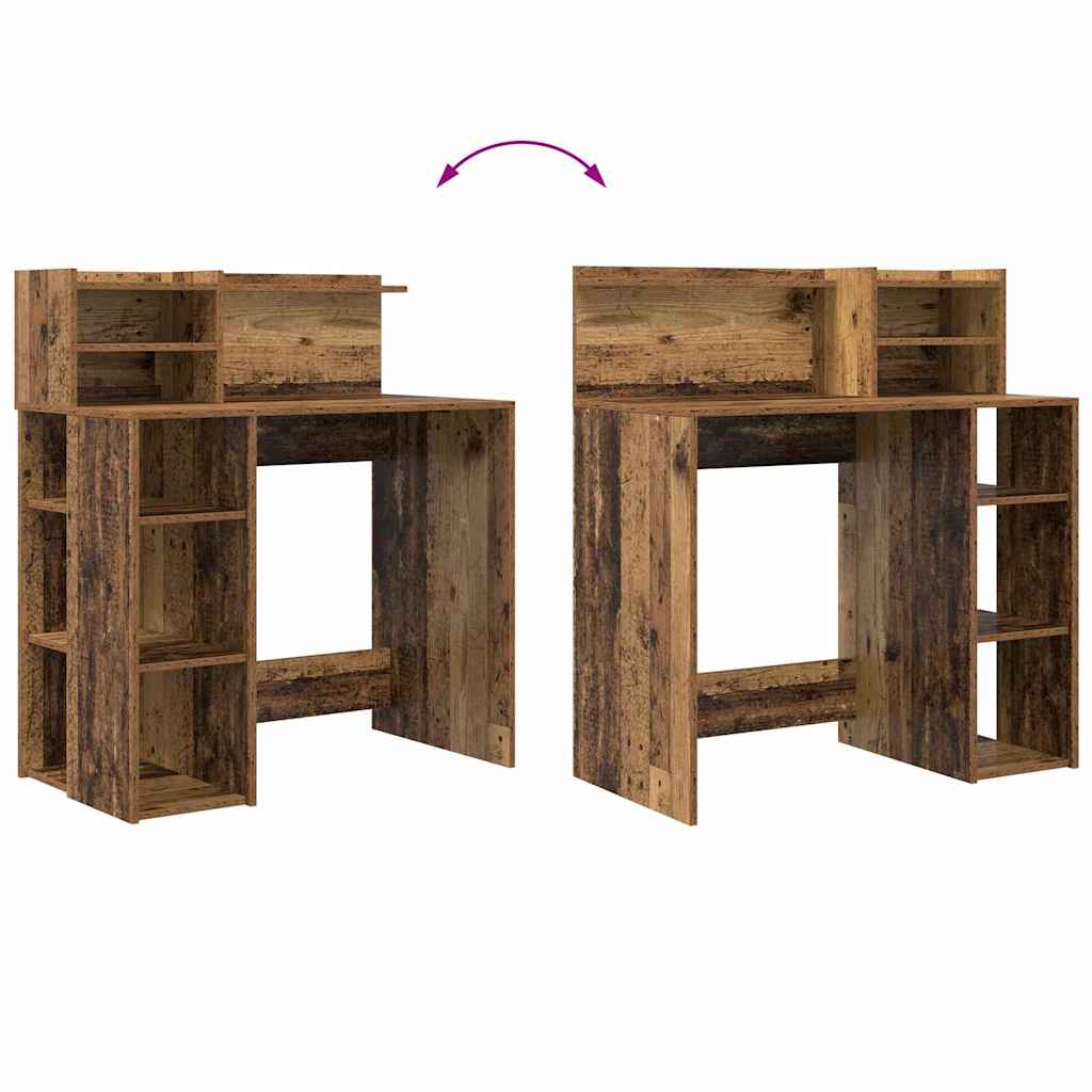 Bureau met plank Oud Hout 90 x 48 x 101,5 cm Bewerkt hout is nu te koop bij PeponiXL, paradijselijk wonen!