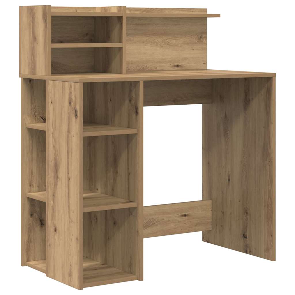 Bureau met plank Artisan Eiken 90 x 48 x 101,5 cm Bewerkt hout is nu te koop bij PeponiXL, paradijselijk wonen!