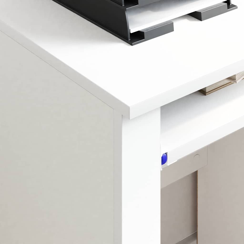 Bureau met Wielen met lade Wit 91 x 50 x 77 cm Bewerkt hout is nu te koop bij PeponiXL, paradijselijk wonen!