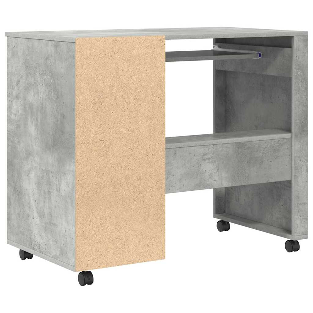 Bureau met Wielen Beton Grijs 91 x 50 x 77 cm Bewerkt hout is nu te koop bij PeponiXL, paradijselijk wonen!