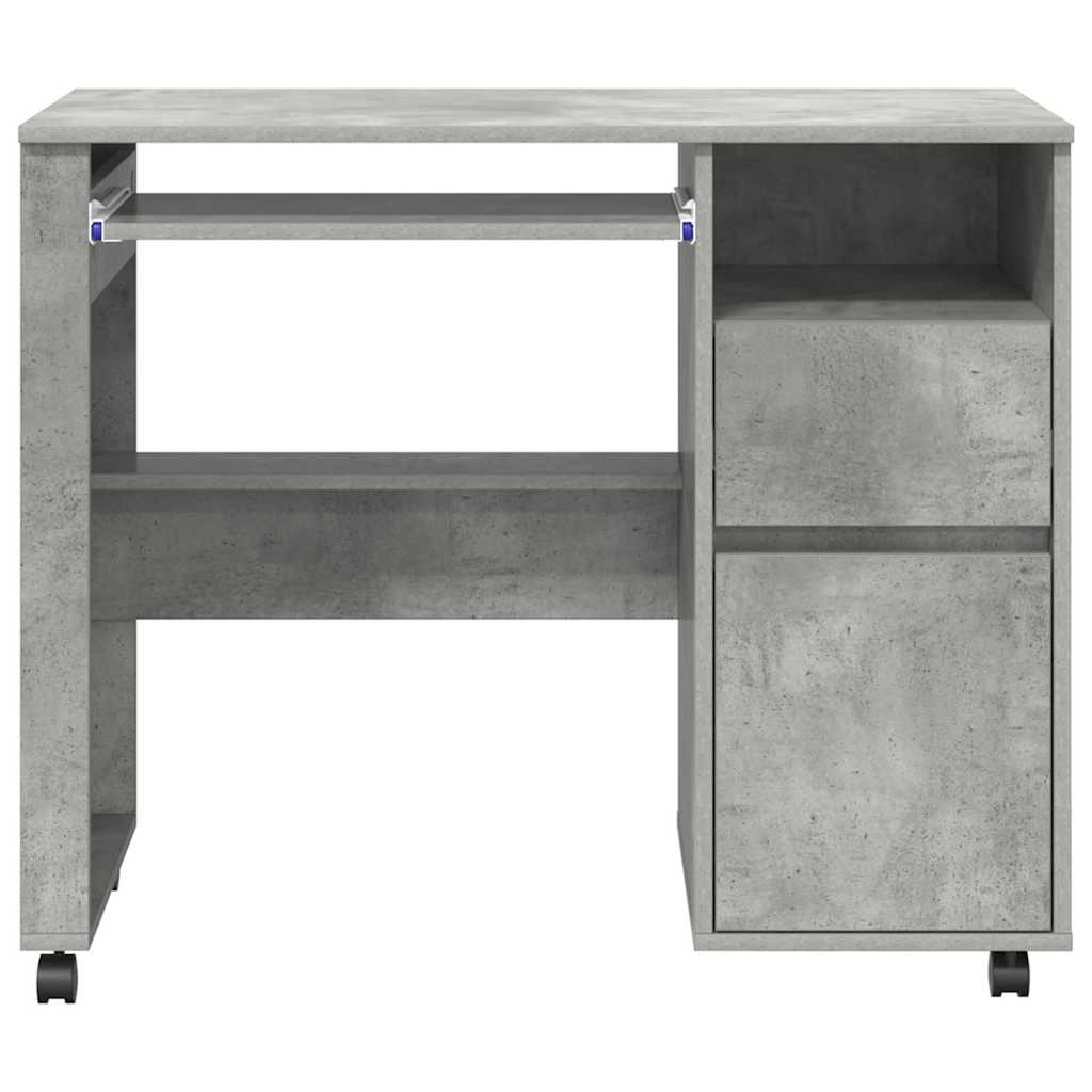 Bureau met Wielen Beton Grijs 91 x 50 x 77 cm Bewerkt hout is nu te koop bij PeponiXL, paradijselijk wonen!