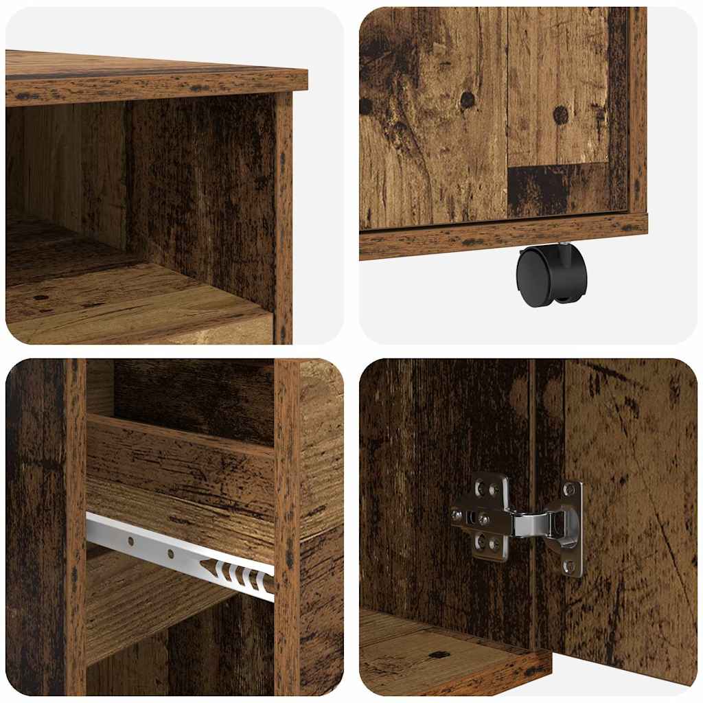 Bureau met Wielen Oud Hout 91 x 50 x 77 cm Bewerkt hout is nu te koop bij PeponiXL, paradijselijk wonen!