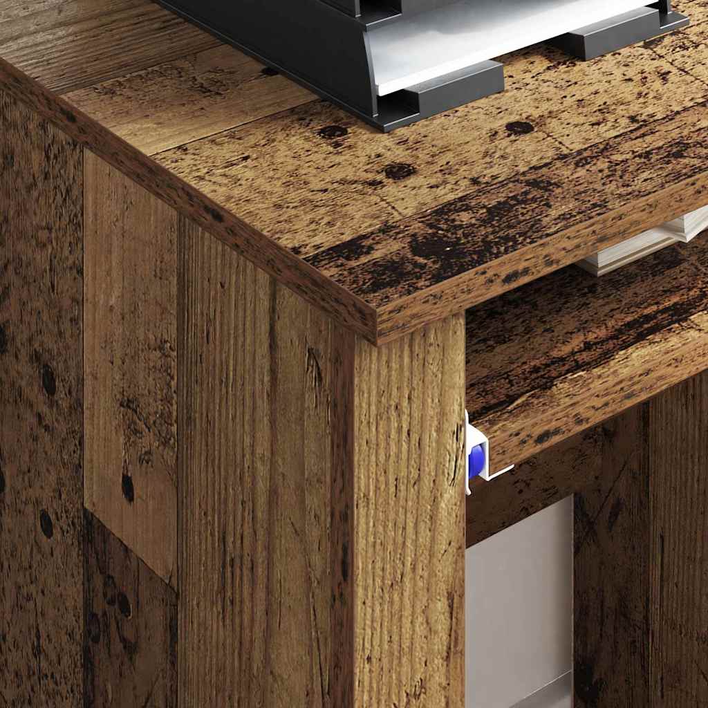 Bureau met Wielen Oud Hout 91 x 50 x 77 cm Bewerkt hout is nu te koop bij PeponiXL, paradijselijk wonen!