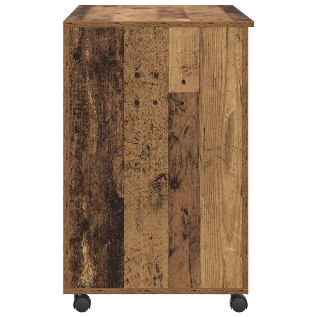 Bureau met Wielen Oud Hout 91 x 50 x 77 cm Bewerkt hout is nu te koop bij PeponiXL, paradijselijk wonen!