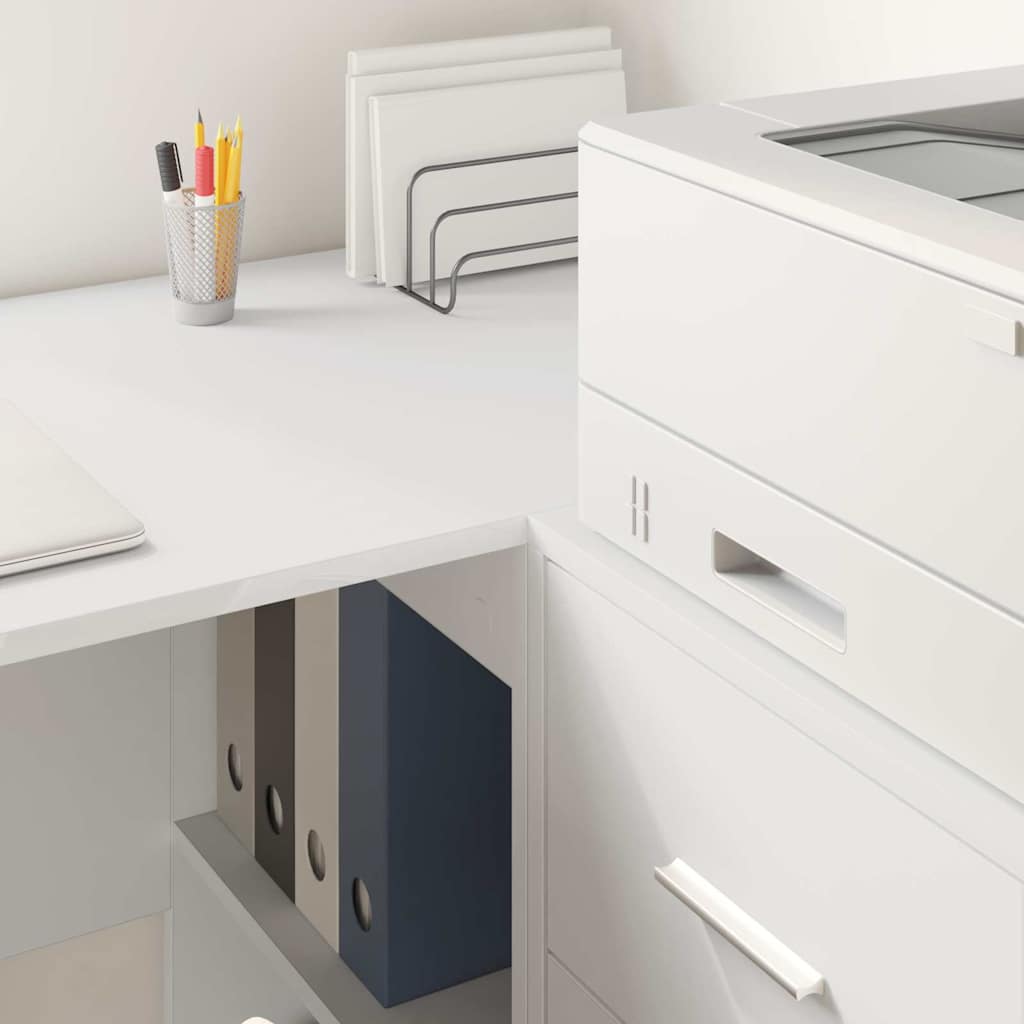 Bureau met plank met opslag Wit 102 x 50 x 75 cm Bewerkt hout is nu te koop bij PeponiXL, paradijselijk wonen!