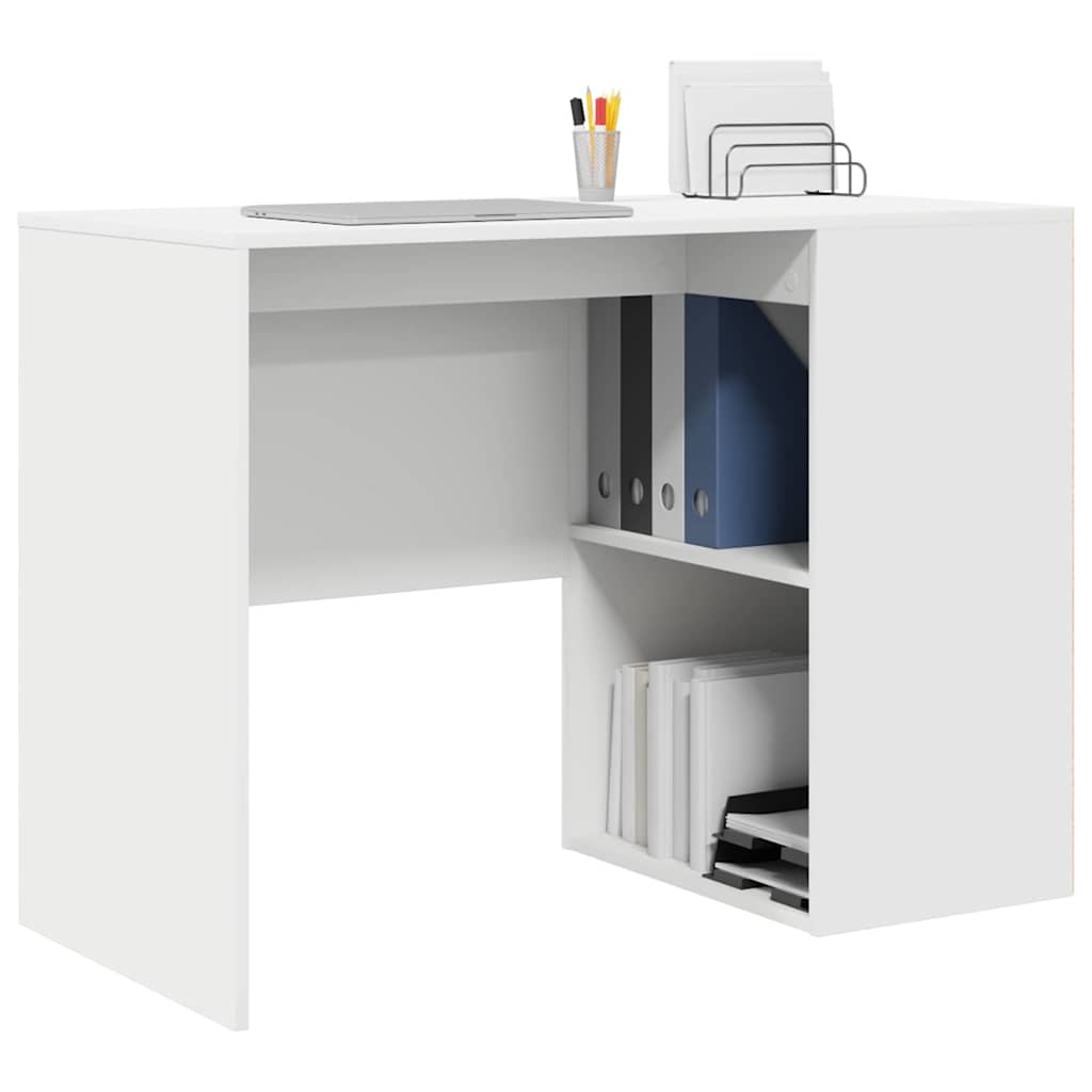 Bureau met plank met opslag Wit 102 x 50 x 75 cm Bewerkt hout is nu te koop bij PeponiXL, paradijselijk wonen!