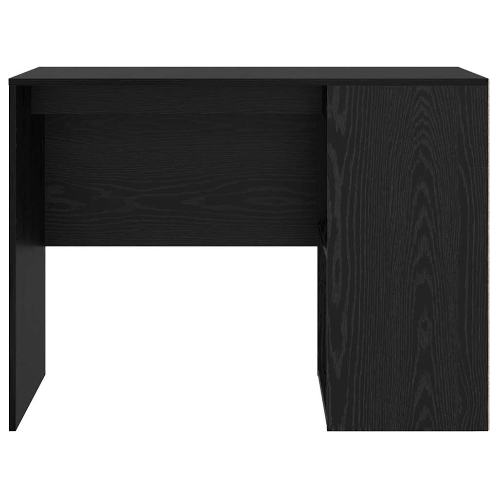 Bureau met plank Zwart Eiken 102 x 50 x 75 cm Bewerkt hout is nu te koop bij PeponiXL, paradijselijk wonen!